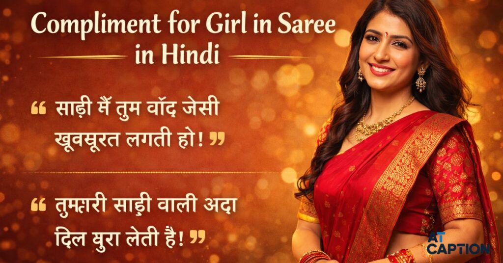 compliment for girl in saree in hindi