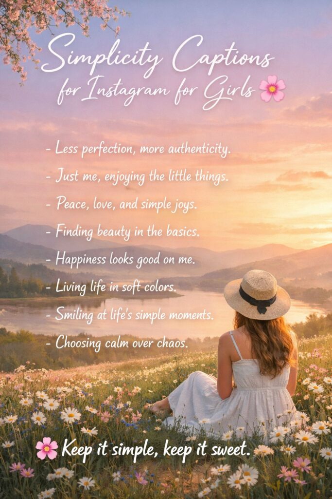 Simplicity Captions for Instagram for Girls
