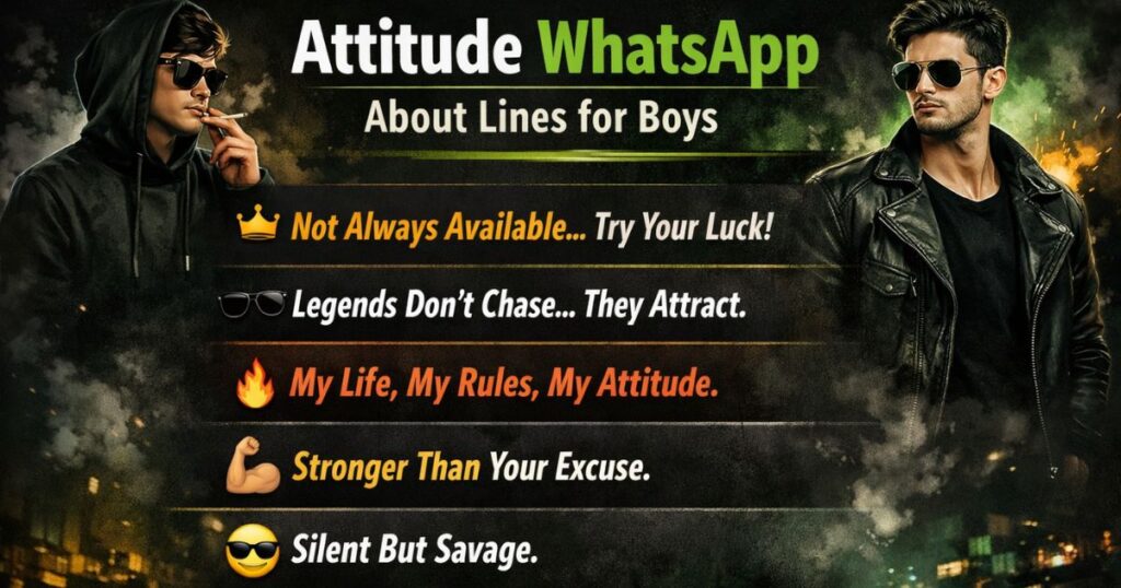 WhatsApp About Lines Attitude for Boys
