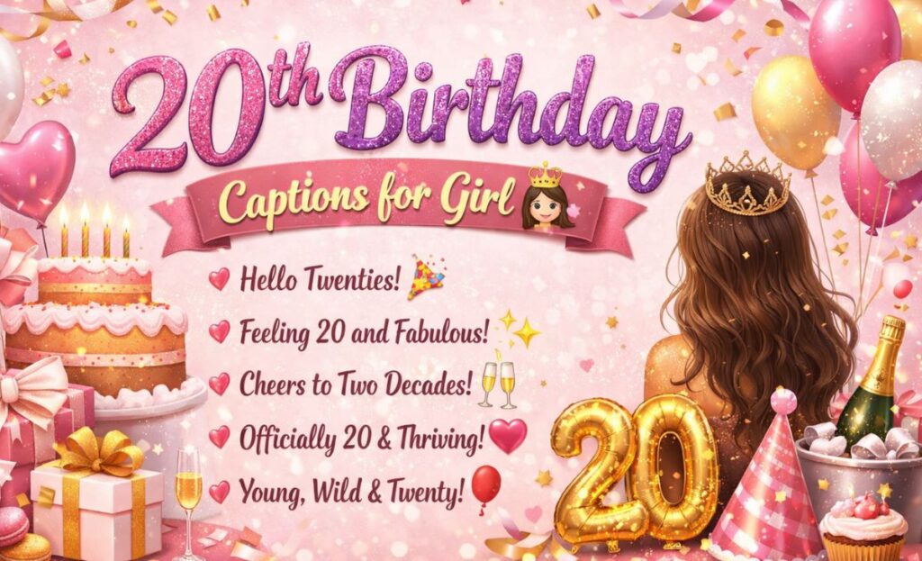 20th Birthday Captions for Girl