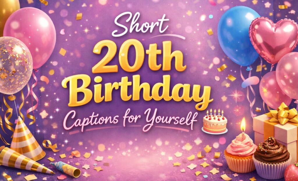 Short 20th Birthday Captions for Yourself