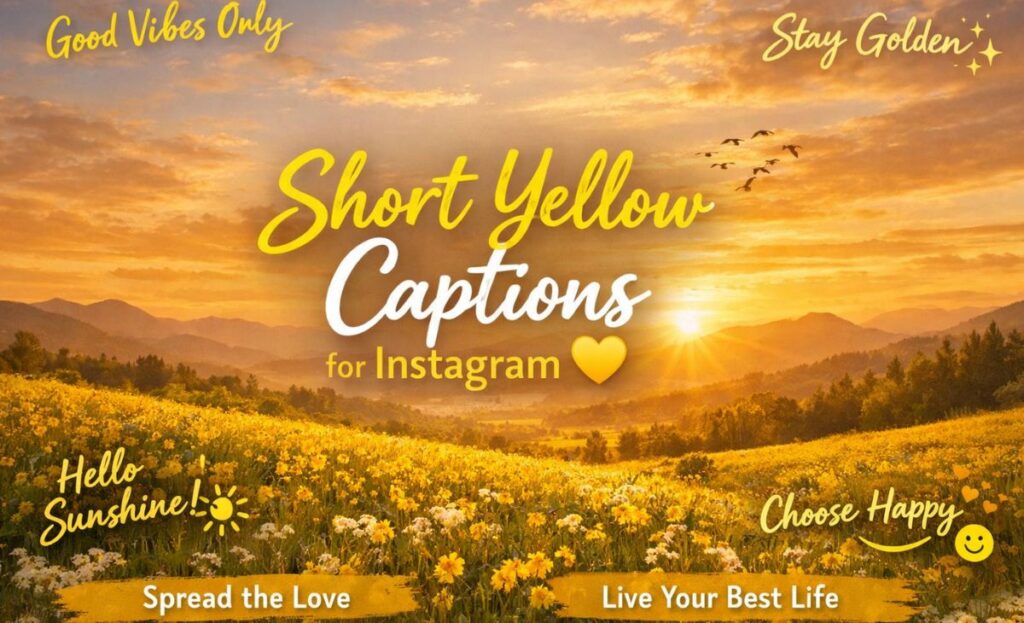 Short Yellow Captions for Instagram