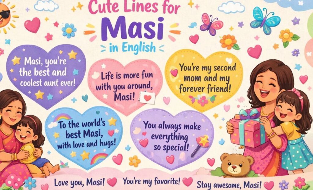 Cute Lines for Masi in English