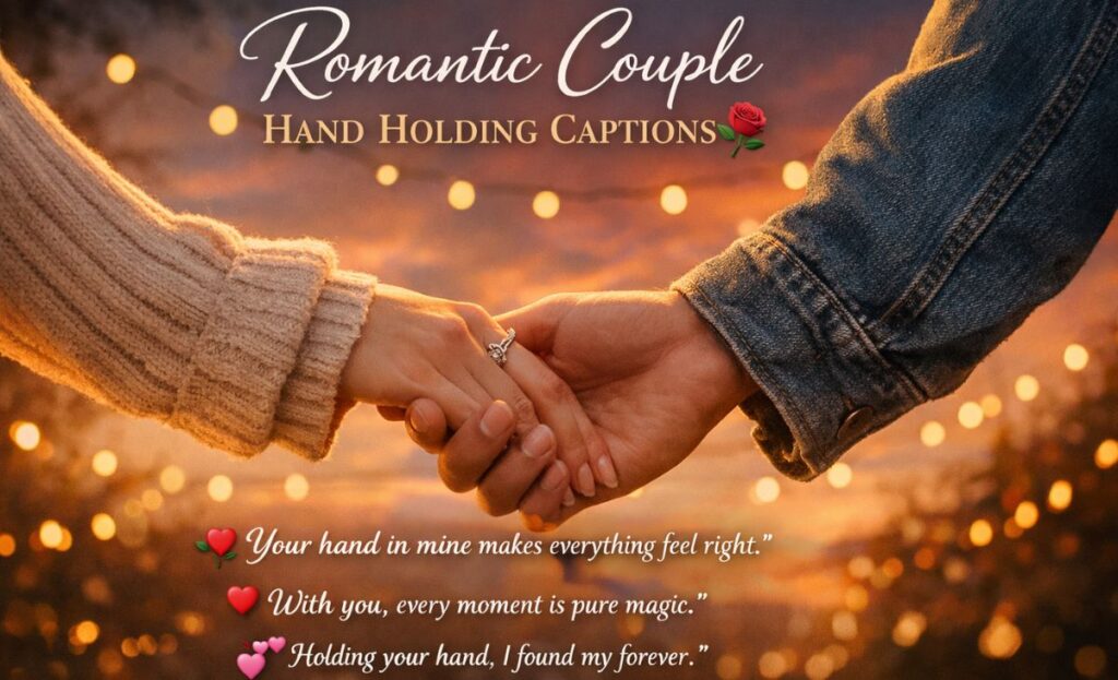 Romantic Couple Hand Holding Captions