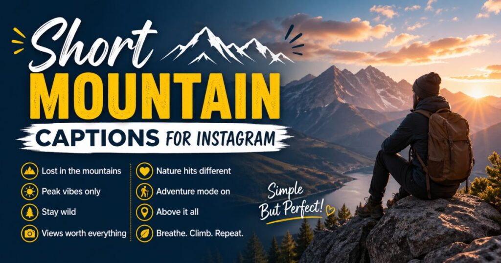 Short Mountain Captions for Instagram
